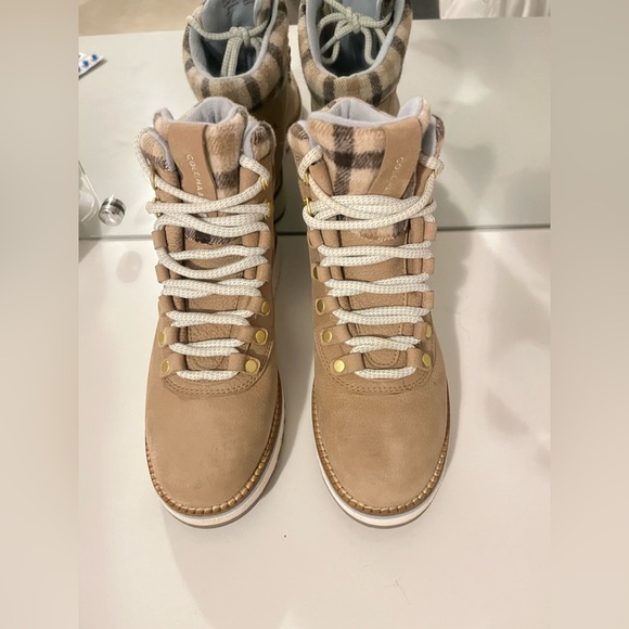 cole haan light blue plaid boots - Picture 2 of 5